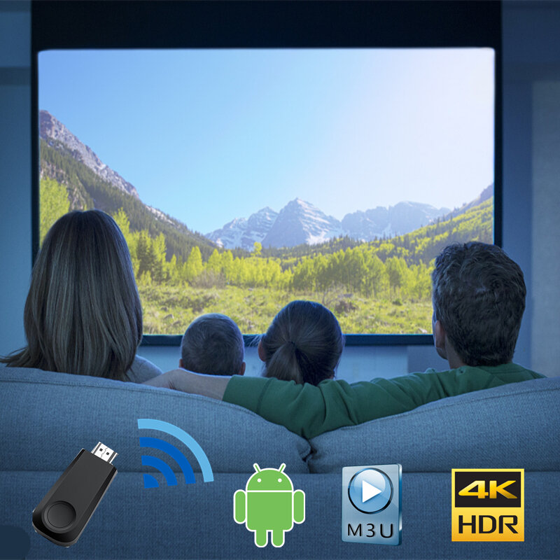 Datoo 4K Full Hd Android Tv Stick Ondersteuning Smart Tv Pc Windows Wireless Wifi Display Ontvanger 12G