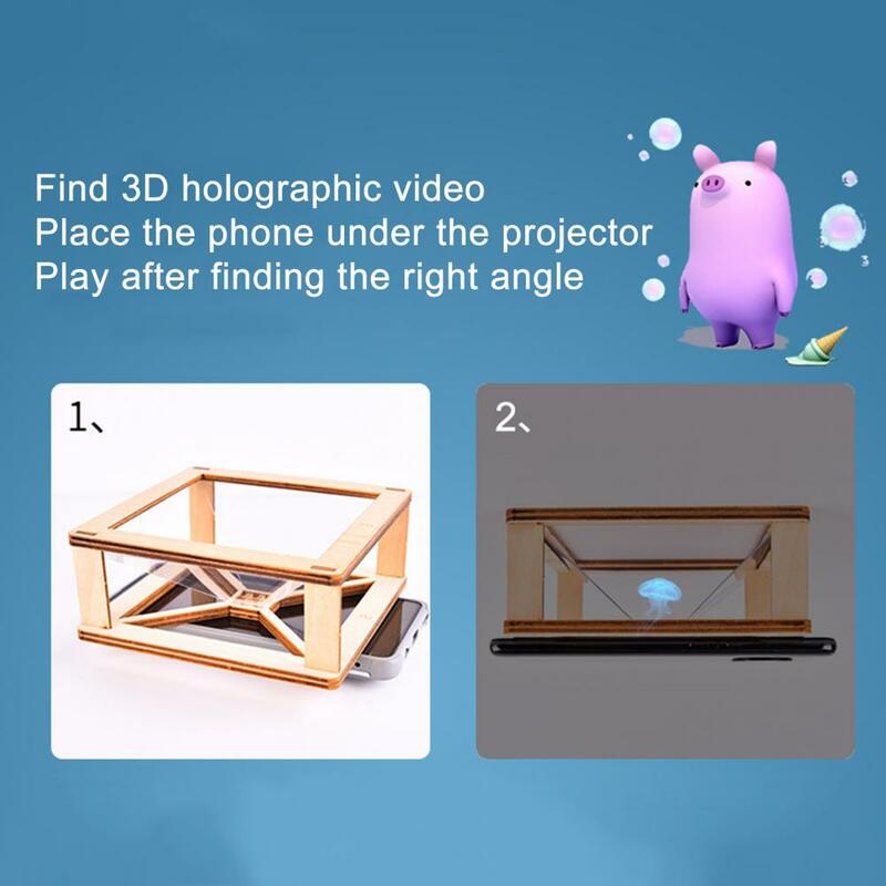 1ชุด3D โฮโลแกรม Stand Safe มือสมองการพัฒนา3D Holographic Projection สนุกวิทยาศาสตร์การทดลองสำหรับเด็ก