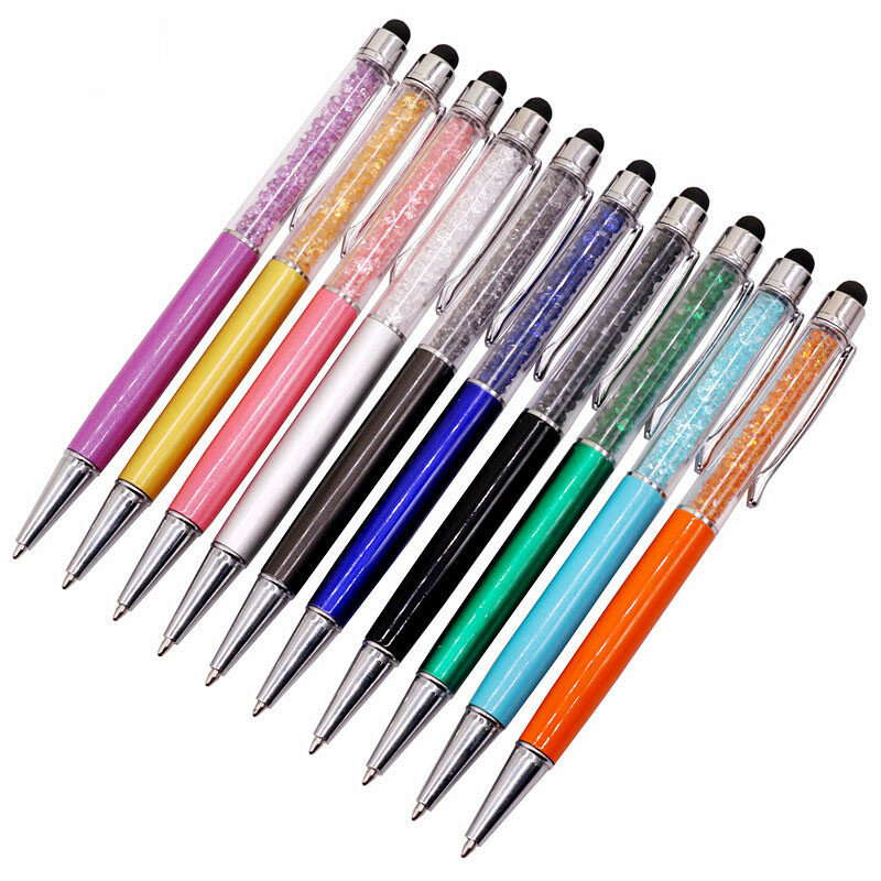 Bolígrafo de cristal creativo, bolígrafo de diamante, papelería, Stylus, 0,7mm, recarga azul