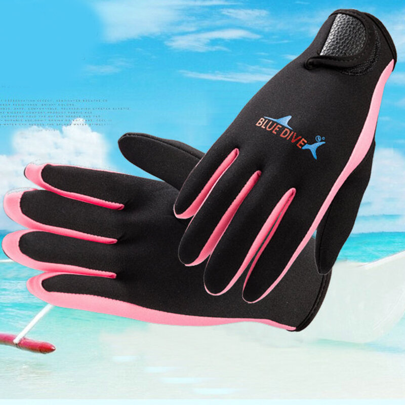 Sarung tangan Neoprene 1.5mm, sarung tangan menyelam berselancar memancing dengan tombak, sarung tangan hangat mode berselancar berselancar Selam