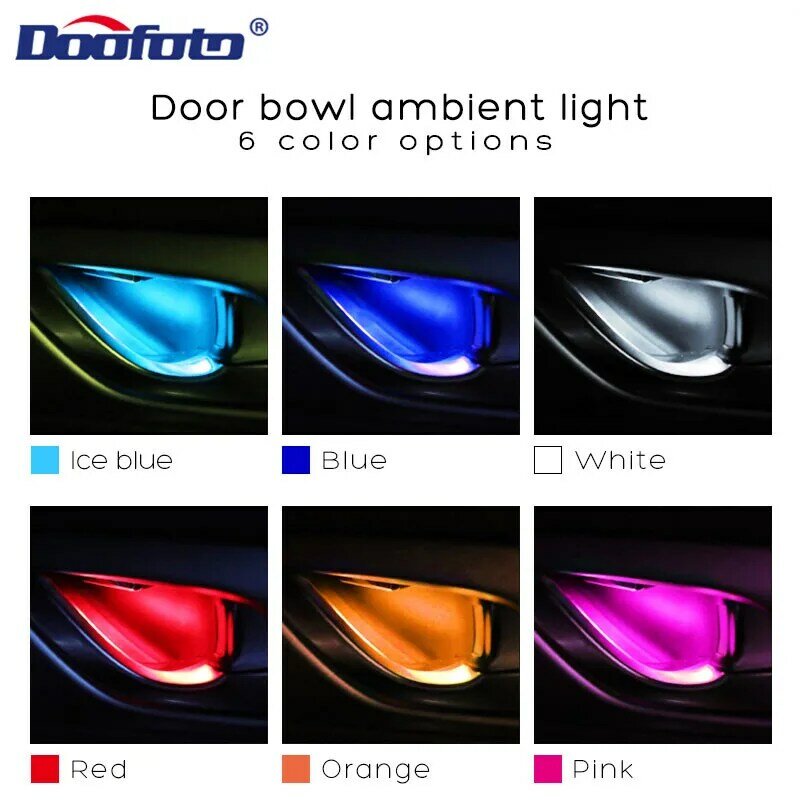 Lampu Dekorasi Mobil Lampu Suasana Interior Aksesori Lampu Strip LED untuk Mangkuk Pintu Otomatis Pembuka Peringatan Keselamatan Otomotif