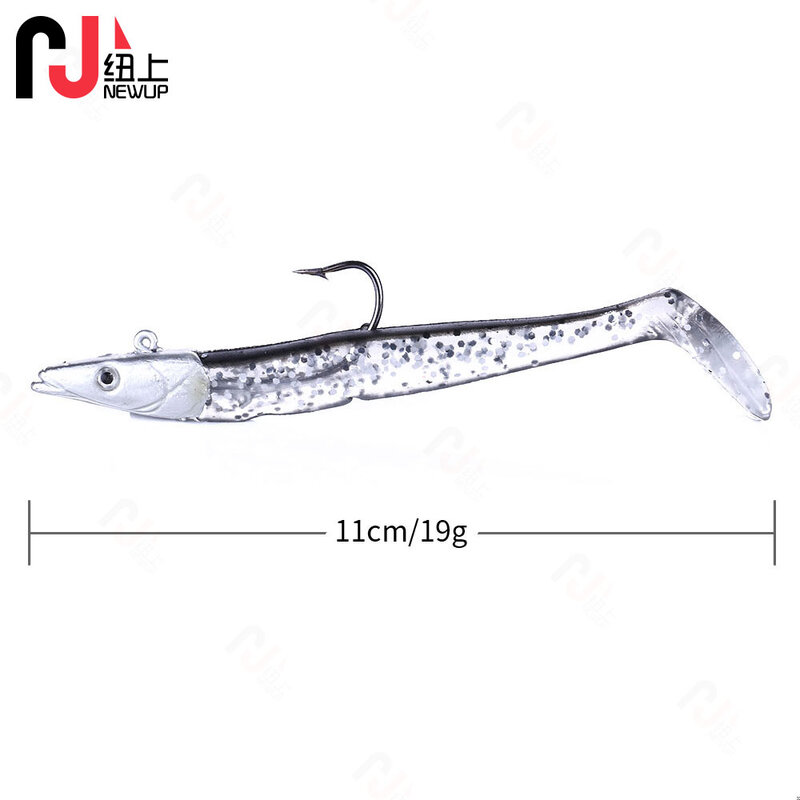NEWUP-señuelo de goma de silicona para pesca vertical, cebo suave de 11CM y 18,5g, para peces depredadores