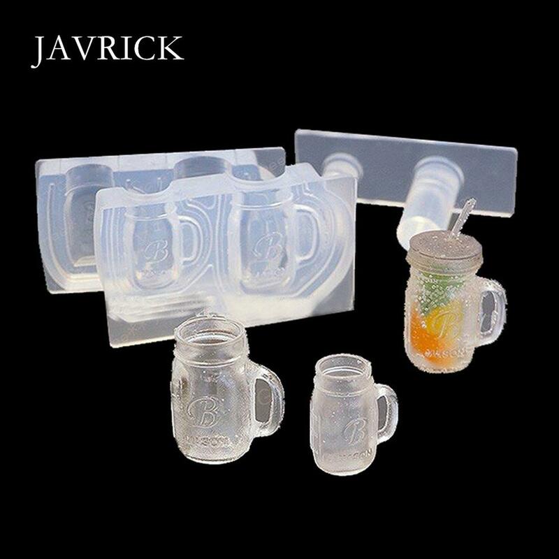 Drink Bottle Coffee Cup Honey Jar Resin Silicone Molds Epoxy Resin DIY Necklace Accessories Jewelry Making Tools