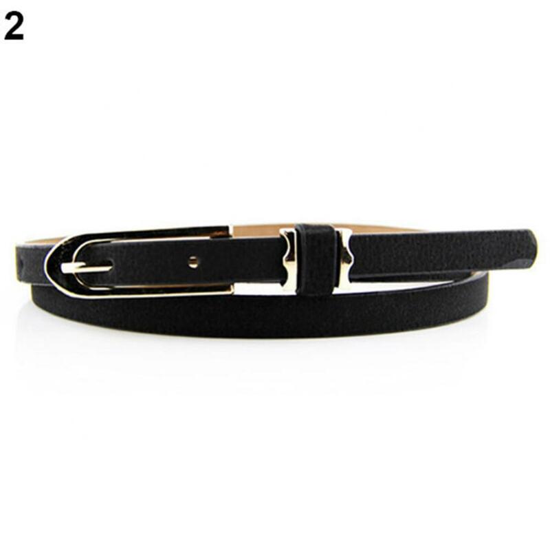 80% HOT SALE Fashion Lady Women Korean Sweet Faux Leather Thin Skinny Buckle Belt Waistband Clothing Accessories