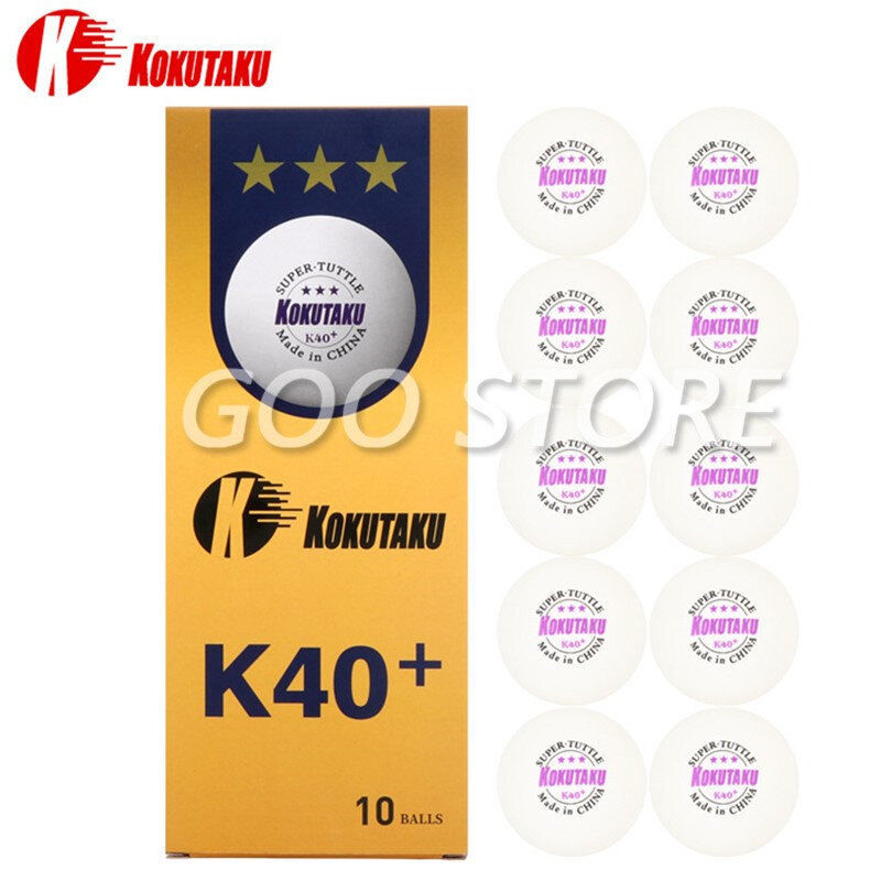 KOKUTAKU 3 Star K40 + pelota de tenis de mesa, juegos profesionales de Trianing, bolas de Ping Pong de plástico ABS con costuras