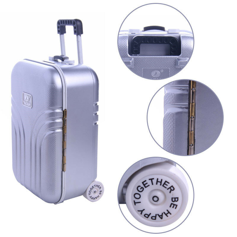 Pop Accessoires Box Koffer Voor Amerikaanse Pop Roze Zilver Poppen Reizen Koffer Fit Voor 18 Inch Poppen