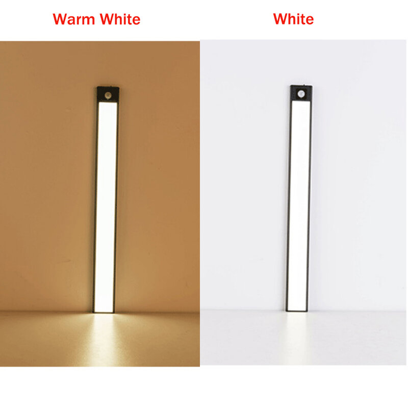 Sensore di movimento PIR LED termico sotto la luce dell'armadio magnete ricaricabile USB sensore di spazzata manuale lampada da notte a conchiglia in alluminio Ultra sottile