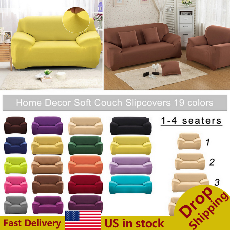 Capas de sofá elásticas para sala de estar com tudo incluído sofá antiderrapante slipcover cor sólida elastano assento capas de sofá 1/2/3/4-seater