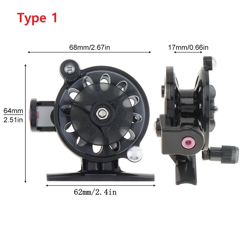 1:1 High Quality Private Reels Portable Mini Fishing Reel Carp Winter Ice Fishing Reel Spool Outdoor Fish Tackle Gear