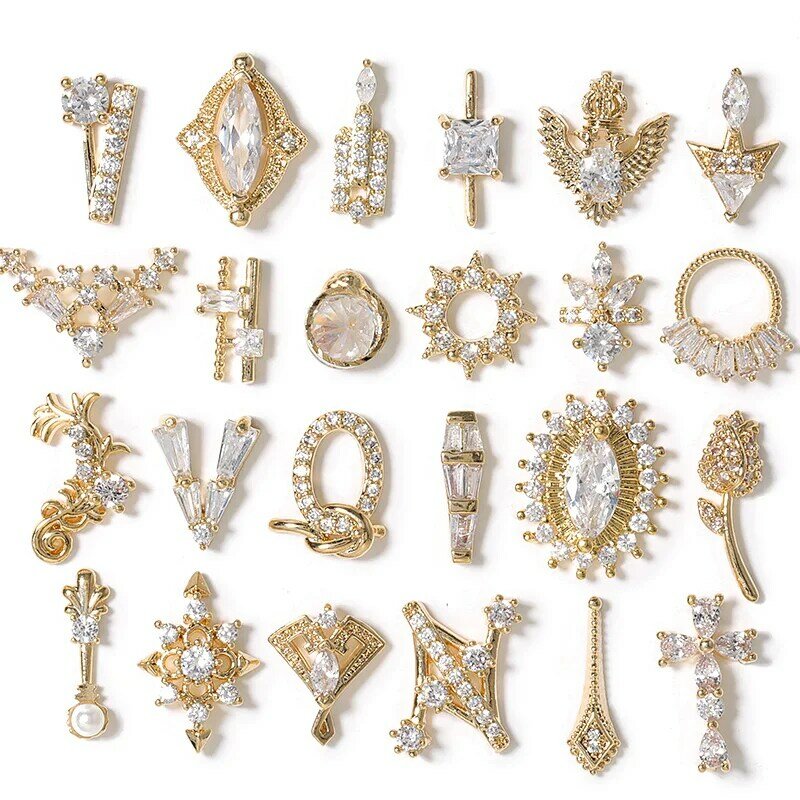 HNIaffiliés-Bijoux en métal 3D pour Nail Art, pendentif en perle de luxe, décoration de manucure en cristal, amulette en diamant, 2 pièces