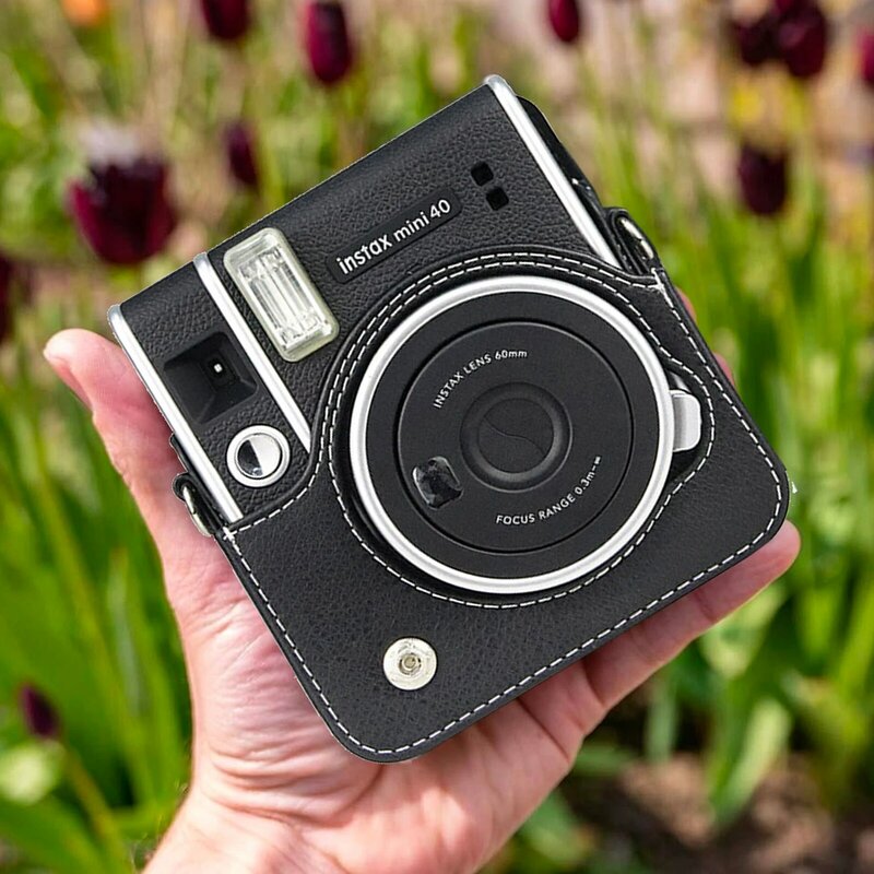Mini 40หนัง PU ย้อนยุคป้องกันกระเป๋าใส่ของ Fujifilm Instax กล้องถ่ายรูปฟิล์มถ่ายภาพไหล่ถอดออกได้