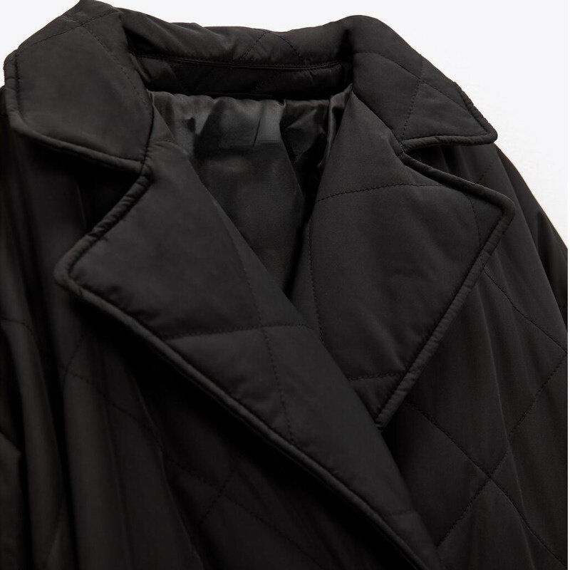 Parka longue en coton pour femme, manteau avec ceinture, veste croisée, ample, vêtement décontracté, hiver 2022