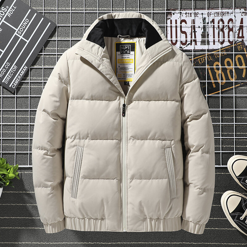 Jaket Tebal Bebek Putih Musim Dingin 8XL, Ukuran Plus 7XL Jaket Windbreaker Pria Kualitas Tinggi Jaket Hangat Pakaian Luar Kasual Pria