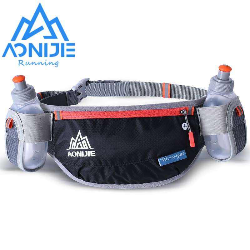 Поясная Сумка AONIJIE для мужчин и женщин, водонепроницаемая поясная сумка для бега и занятий спортом, с двумя бутылками для воды, 250 мл