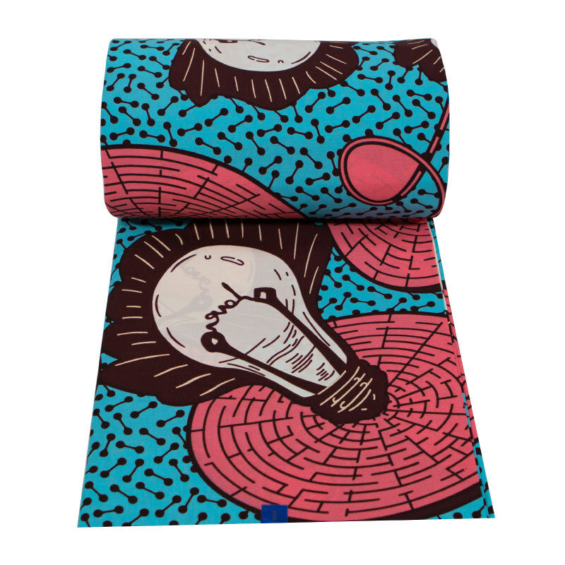 Tissu africain Ankara 100% coton, haute qualité, Nigeria, motifs d'ampoule, tissu imprimé, nouveau, 2019