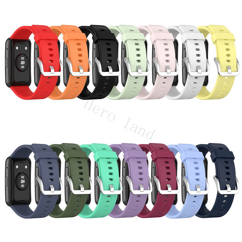 Sport Silicone Watchband For Huawei Watch Fit Strap Original SmarwatchWriststrap Belt Bracelet Printing Accessories with tool