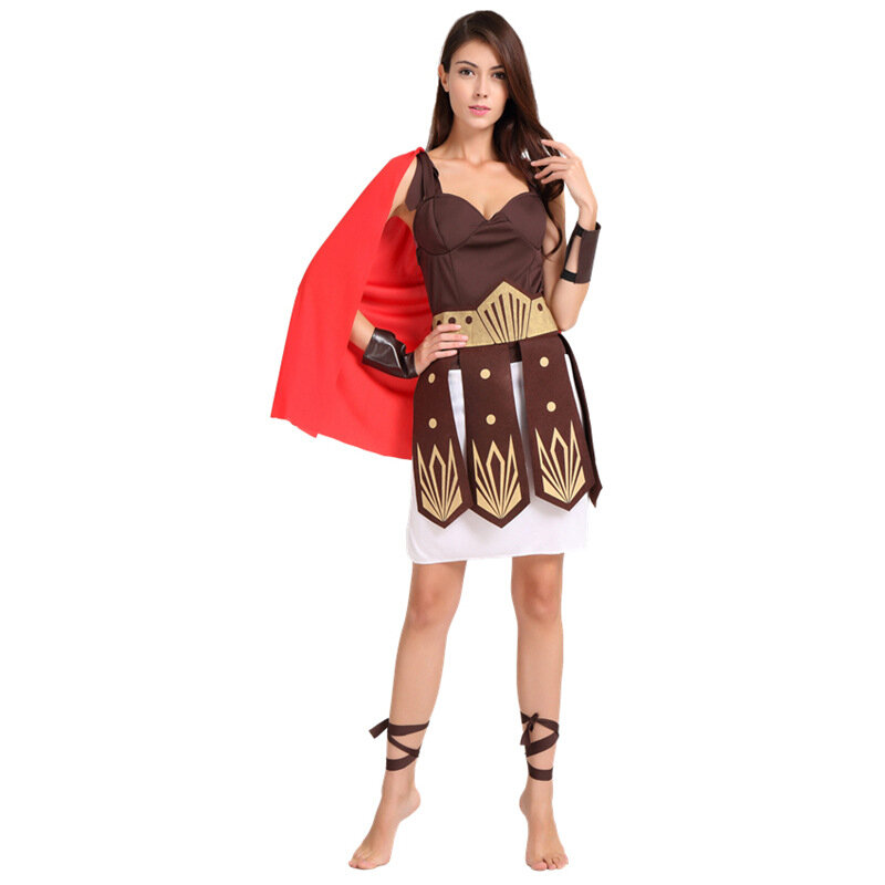 Umorden-Disfraz de caballero Julius Caesar para adultos, traje de Gladiador, Guerrero griego romano antiguo, Halloween, Purim, hombres, mujeres y niños