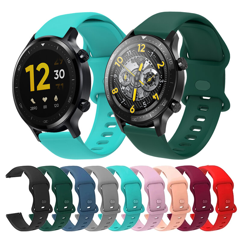 Voor Realme Horloge 2 / 2 Pro Zachte Siliconen Armband 22Mm Strap Smart Horlogeband Vervangende Polsband Voor Realme Horloge S/S Pro Riem