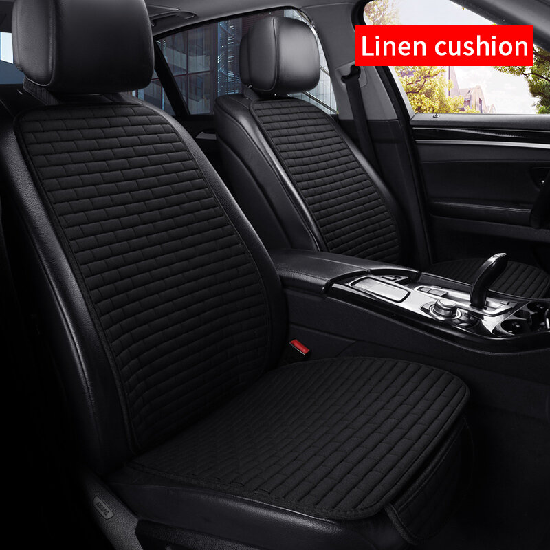 Auto Seat Cover Voor/Achter Vlas Seat Beschermen Kussen Auto Zitkussen Protector Pad Auto Cover Mat Beschermen
