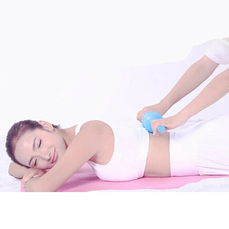 1PC Silica gel Handheld Double Ball Massager Back Roller Push Back Massager 30#