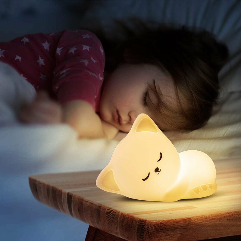 Portable Rechargeable Children's Lamp Durable Silicone Material Bedroom Cute Touch Sensor Night Light Children's Gift
