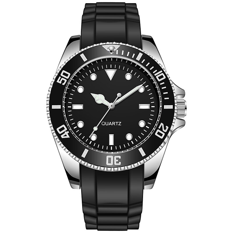 Diver Style Watch Rotating Bezel 42mm Dial Japan Movement Geneva Rubber Strap