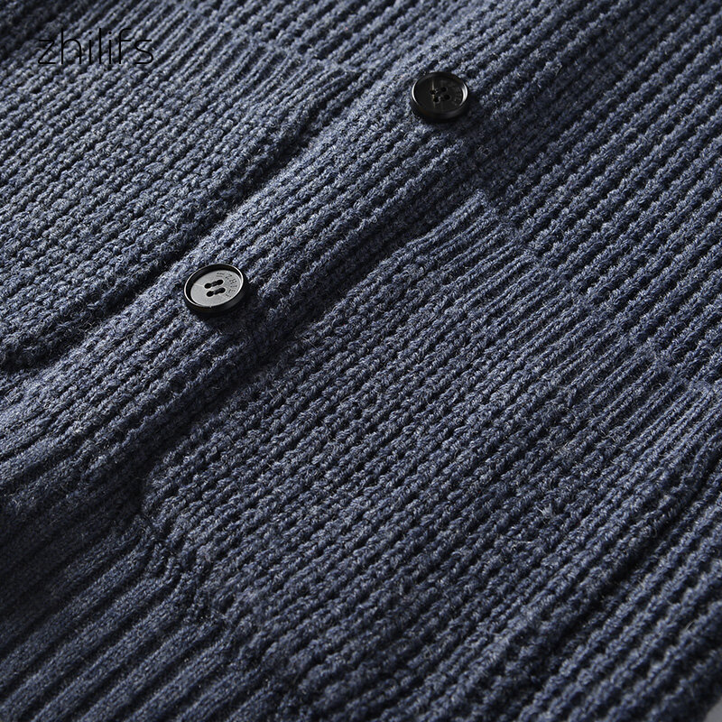 Suéter de marca de moda para hombre, abrigo de lana Extra gruesa, cárdigan grueso, ropa informal de estilo coreano, Otoño, 2021