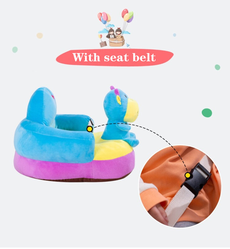 Funda de asientos para bebé, soporte para sofá, silla de felpa para aprender a sentarse, para alimentar, piel, esponjoso, sin relleno