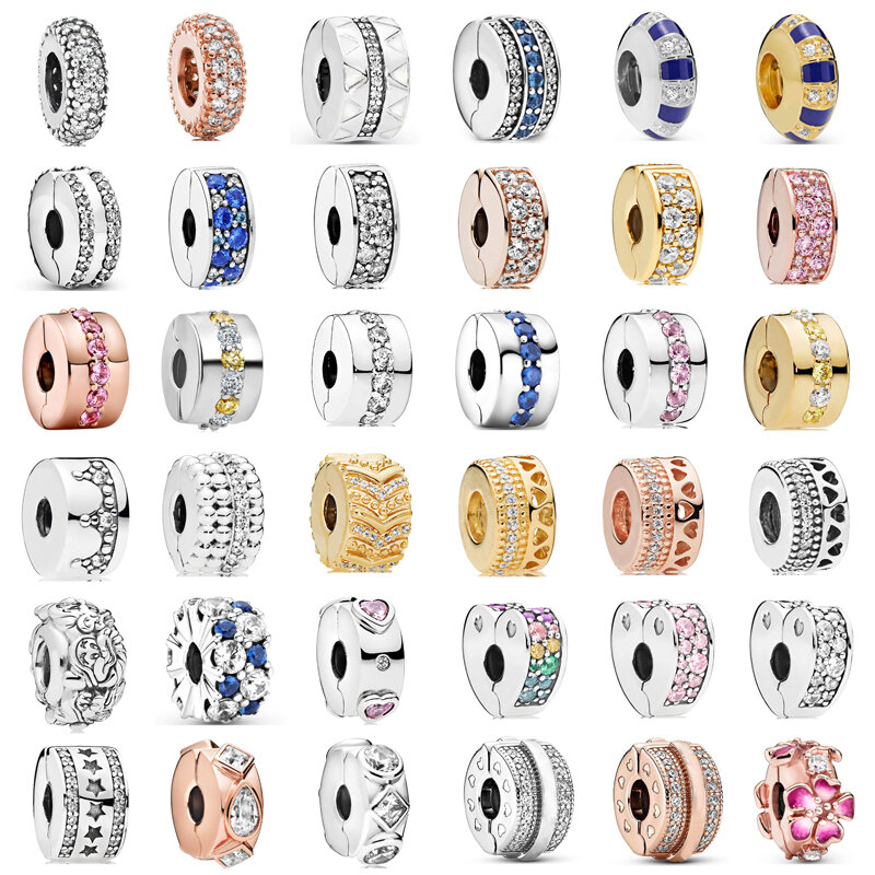 Perles d'espacement en pierre artificielle pour bracelet Pandora original, breloque pour femme, accessoires de bijoux, cadeau, nouvelle mode