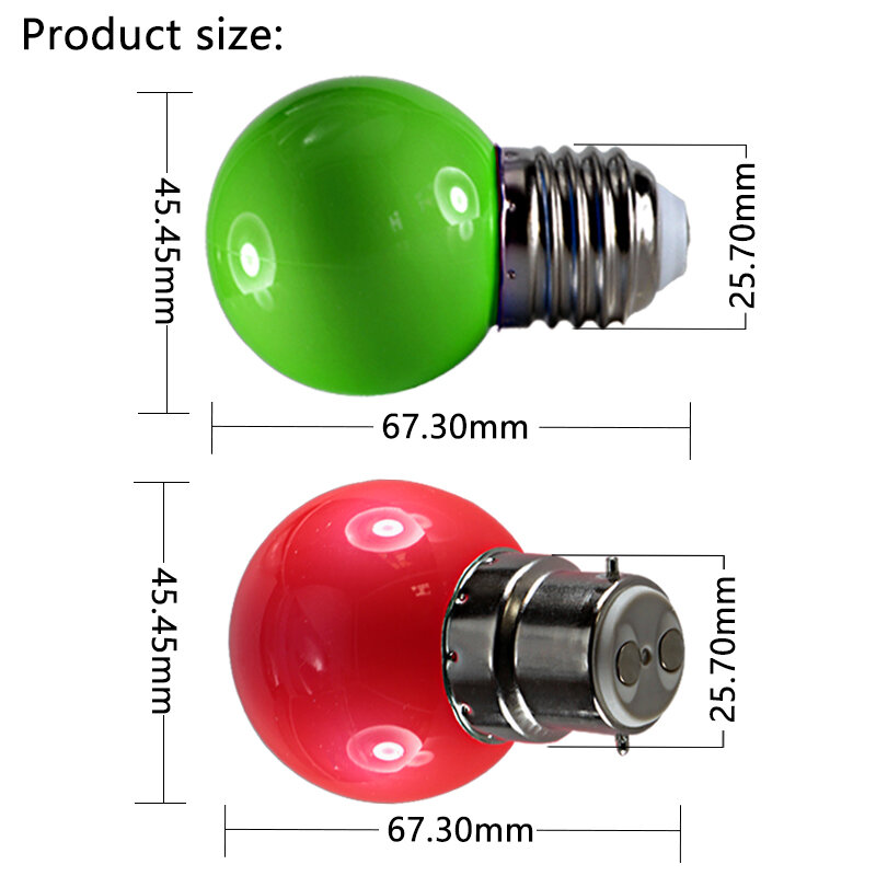 Bombillas G45 Mini Colorful RGB Led Bulb E27 B22 110v 220v 12v 24v Outdoor Decorate Lamp Christmas Holiday Lighting IP65 12 24 V