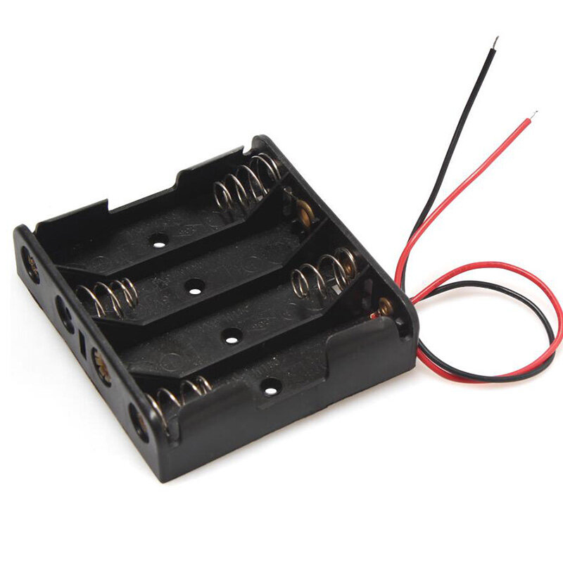 Caja de almacenamiento de soporte de batería AA con cable de plomo, contenedor de protección de batería, 1, 2, 3, 4, 6, 8 ranuras, LR6, HR6, bricolaje, nuevo