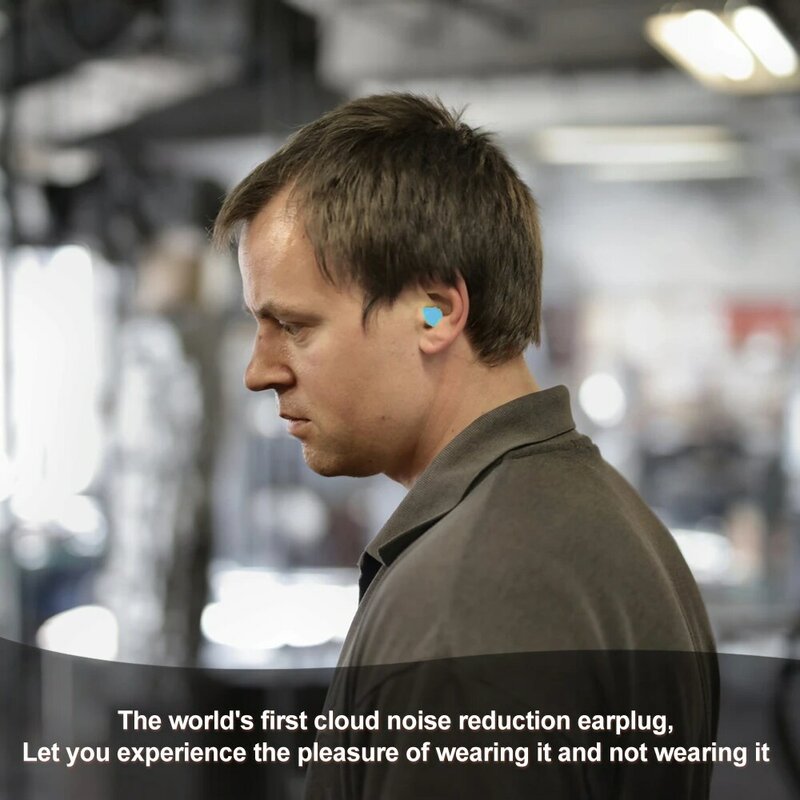 TISHRIC-Tapones para los oídos de esponja suave para dormir, tapones para los oídos para dormir, tasa de reducción de ruido de 35,5 dB, aislamiento acústico, protección para los oídos, 10 unidades