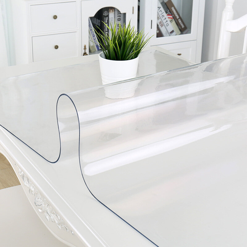 Toalhas de mesa de pvc transparentes, protetor acrílico transparente de mesa de vinal, capa protetora de tapete para mesa de escritório de 1-2mm