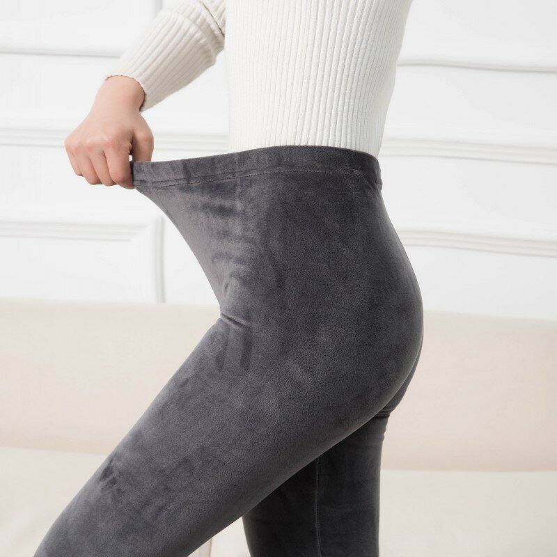 Zimowe legginsy seksowne ciepłe legginsy Push Up spodnie z miękkiego aksamitu nowe casualowe z wysokim stanem czarne szare elastyczne ubrania długie damskie