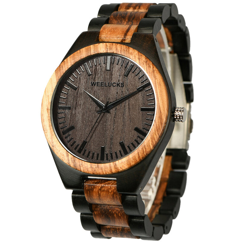 Weelucks v3001-novo relógio de pulso de madeira unissex, estilo simples, capa de madeira, relógio esportivo, fashion para jovens
