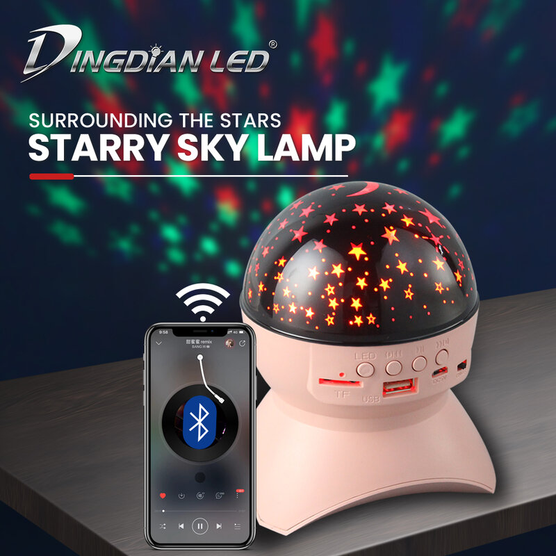 별이 빛나는 하늘 빛 휴대용 미니 RGB 밤 램프 다채로운 블루투스 USB 충전식 별이 빛나는 하늘 음악 프로젝션 램프 아이 선물