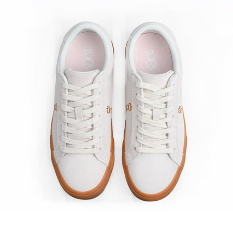 Joiints Leder Casual Schuhe für Frauen Männer Cremig-weiß Mode Wildleder Turnschuhe Skate Schuh Atmungsaktiv Gummi