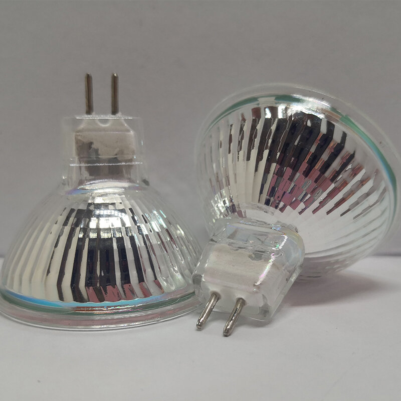 HoneyFly-lámpara halógena regulable MR16, foco de bombilla halógena de 12V, 20W/35W/50W, 2700-3000K, cristal blanco cálido transparente para interiores, 5 uds.