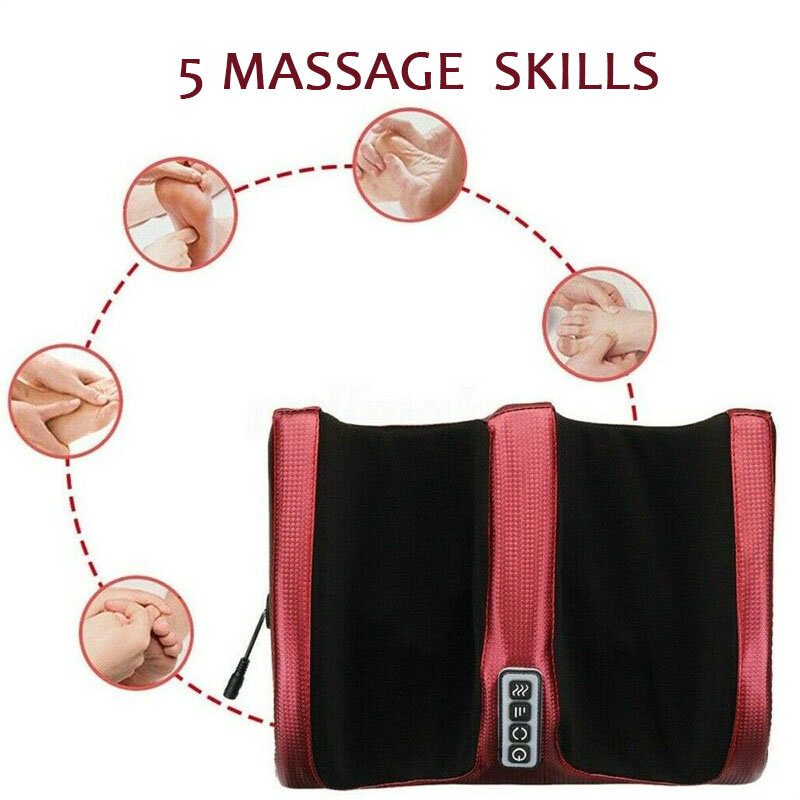Electric Foot Massager Kneading Deep Tissue Relax Heated Roll Legs Feet Relief Fatigue Foot Massage Machine