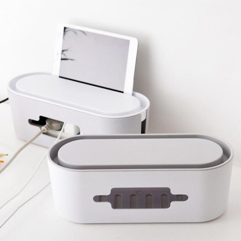 Multifunction Cable Storage Box Case Power Strip Wire Management Socket Safety Tidy Organizer Box