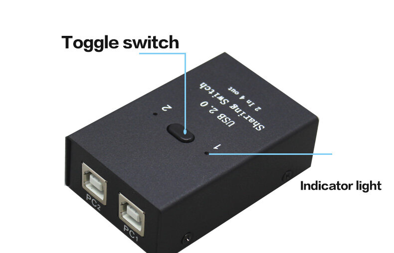 2 Di 4 Keluar USB KVM-SWITCH 2.0 Berbagi Kotak Manual Keyboard dan Mouse Berbagi Switch Printer Sharing untuk Komputer dengan kabel