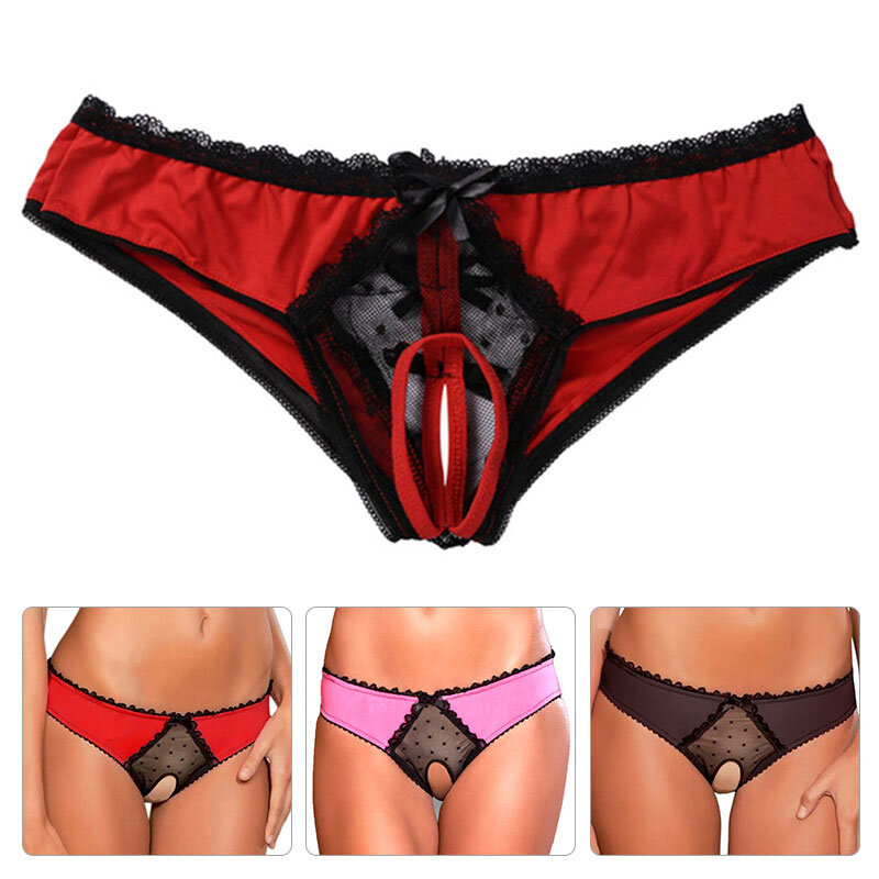 New Sexy Crotchless G-String Womens Low Waist Lace Panties Erotic Lingerie Female Briefs Thong See-through Underwear Knickers