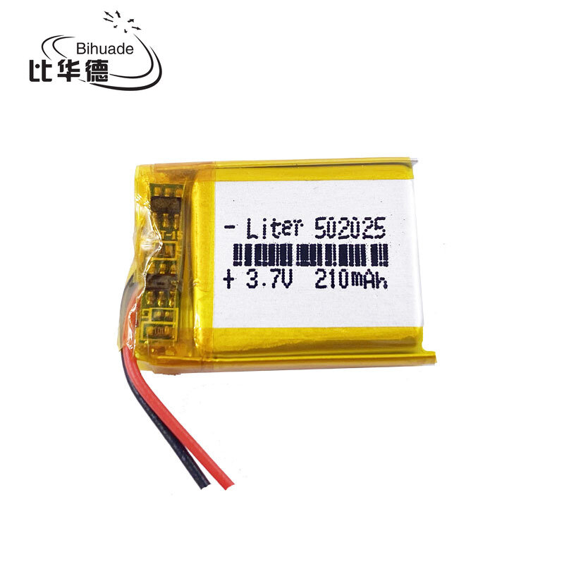Bateria do polímero do lítio, 3.7v, 052025, 502025, 210mAh, MP3, MP4, MP5