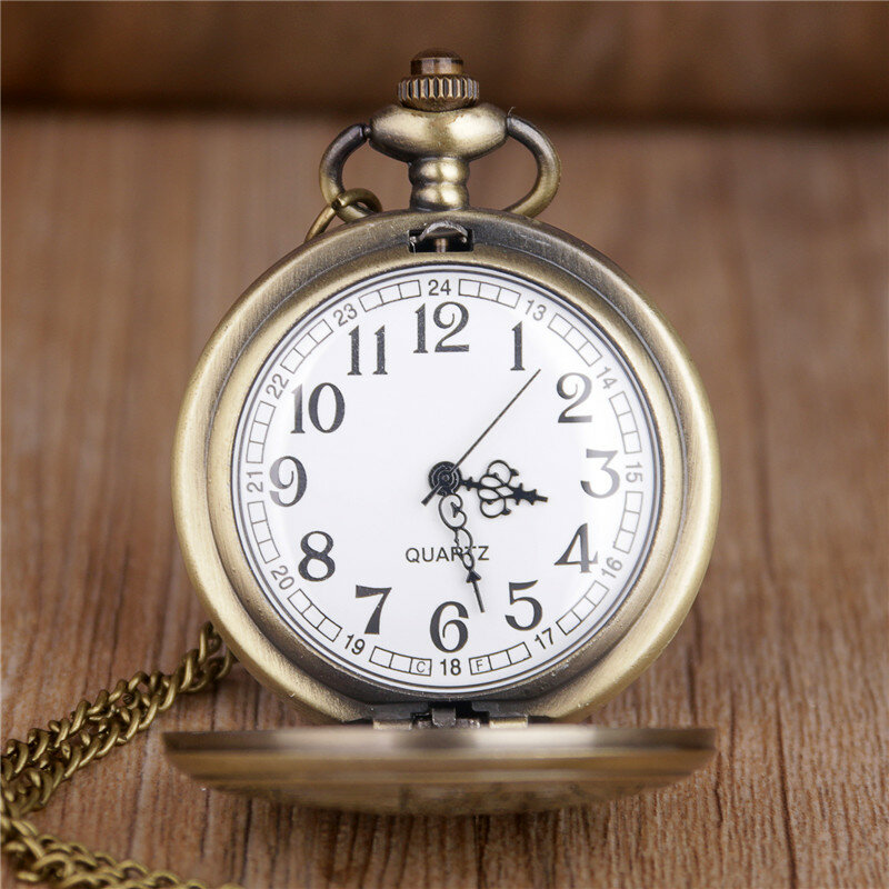موضة الجيش كوارتز ساعة الجيب ريترو Steampunk قلادة قلادة سلسلة ساعة مجوهرات