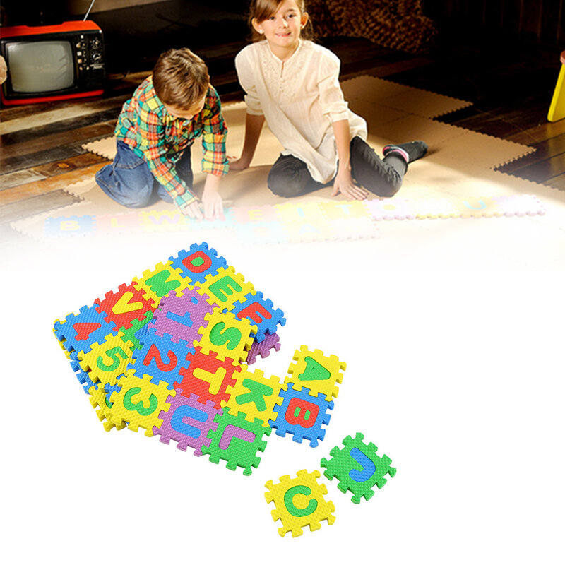 아기 거품 퍼즐 매트, ABC 알파벳 학습, 어린이 문자 바닥 놀이 장난감, 교육 학습 장난감, 36 개