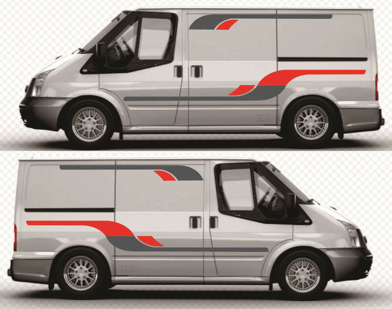 Car Sport Stripes grafica adesivi in vinile carrozzeria decorazioni su entrambi i lati decalcomania per Camper Caravan rimorchio da viaggio Camper scatola di cavallo