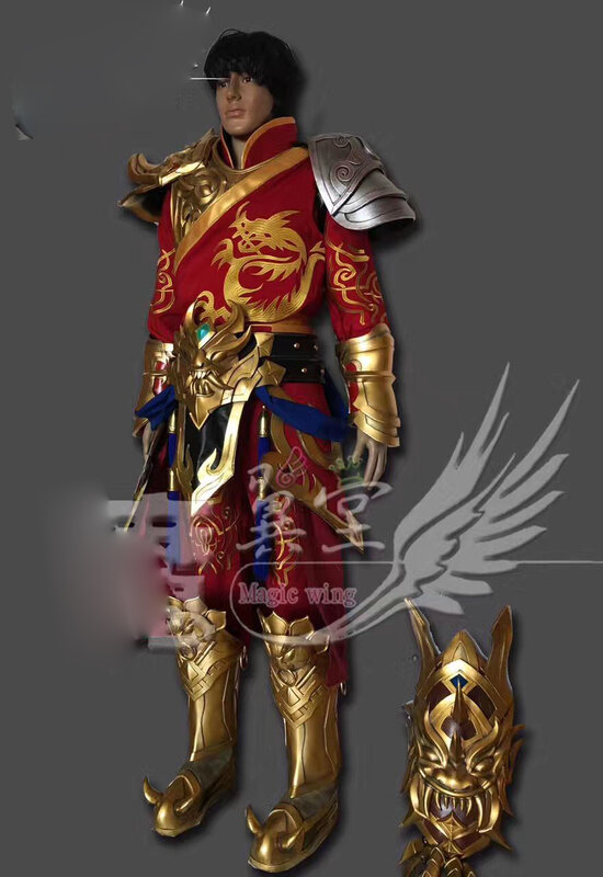 Armure de soldat en argent personnalisée, armure générale chinoise ancienne, vêtements de soldat Tabard, costumes de film de qualité supérieure