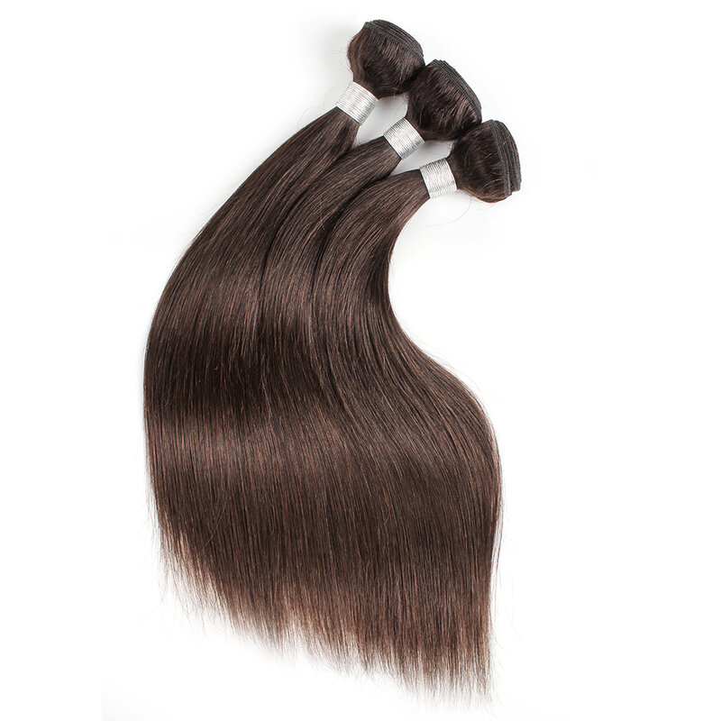 Kisshair color #2 hair bundles 3/4 pcs darkest brown colored Peruvian human hair tangle free 10 to 30 inch remy weft hair