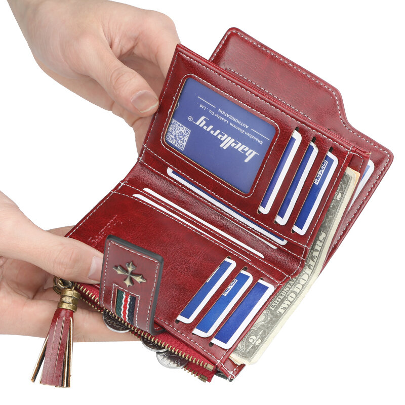 2024 neue Persönlichkeit Damen Brieftasche Quaste Reiß verschluss Damen kurze Brieftasche Geldbörse multifunktion ale wasserdichte Brieftasche