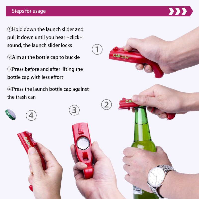 Bottle-opener Can Shoot Launch Beer Bottle Cap Pistol Gun Shape Kitchen Gadget Set Bar Tool Drink Opening Corkscrew